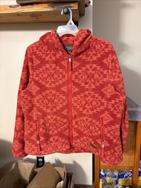 Cozy Red Hooded Plush Puffer Jacket - Soft Zip Front